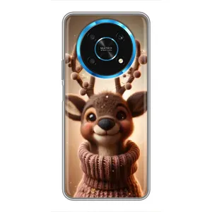 Яскравий чохол для Huawei Honor Magic 5 Lite 5G з Зимові Оленята (Олень в светрі)
