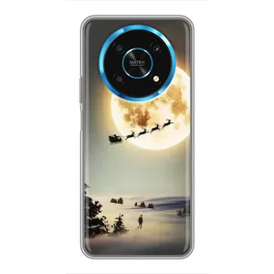 Новорічні, Святкові Чохли для Huawei Honor Magic 5 Lite 5G - 2024 год (Санта на місяці)