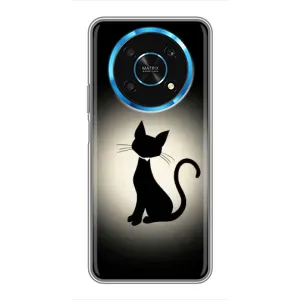 Чехол с принтом для Huawei Honor Magic 5 Lite 5G (AlphaPrint) Модные коты (Силуэт котика)