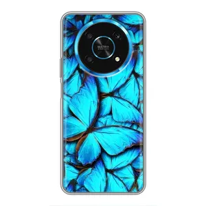 Чехол с принтом для Хуавей Хонор Мэджик 5 Лайт 5G - (Прикольные) (AlphaPrint) (Синие бабочки)