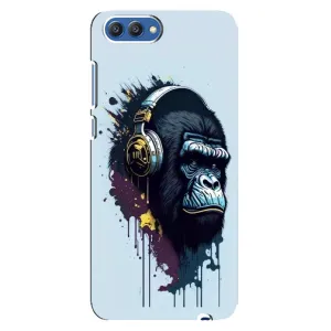 Чехол с Обезьянами Huawei Honor 10, COL-Al00 - (AlphaPrint) (Горилла в наушниках)