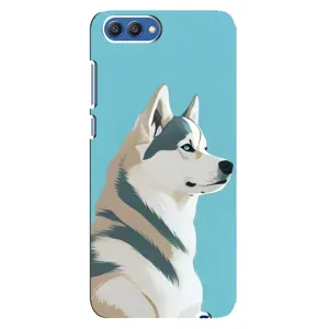 Чехол с Хаски для Huawei Honor 10, COL-Al00 - (AlphaPrint) (Хаски арт)