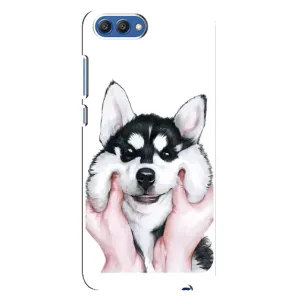 Чехол с Хаски для Huawei Honor 10, COL-Al00 - (AlphaPrint) (Хаски улыбака)