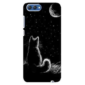 Чехол с принтом для Huawei Honor 10, COL-Al00 (AlphaPrint) Модные коты (Котик и луна)