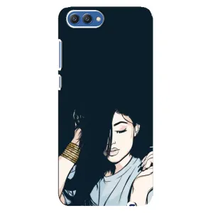 Чехол с печатью для Huawei Honor 10, COL-Al00 - (Мода) (AlphaPrint) (Красивая девочка)