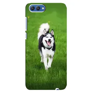 Чехол с Хаски для Huawei Honor 10, COL-Al00 - (AlphaPrint) (Радостный Хаски)