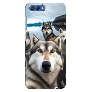 Чехол с Хаски для Huawei Honor 10, COL-Al00 - (AlphaPrint) (Селфи ХАски)