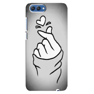 Чехол с принтом для Huawei Honor 10, COL-Al00 (AlphaPrint - Знак сердечка) (Значок Love)
