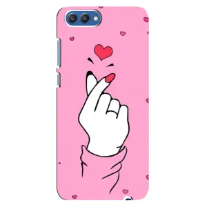 Чехол с принтом для Huawei Honor 10, COL-Al00 (AlphaPrint - Знак сердечка) (Знак Love)