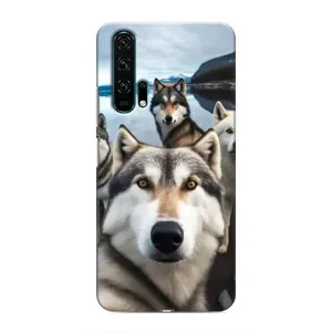 Чохол з Хаскі Huawei Honor 20 Pro - (AlphaPrint) (Селфі Хаскі)