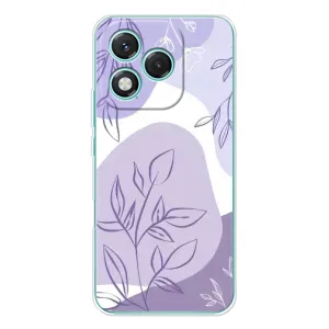 Силконовий чохол з принтом в квітах на Huawei Honor 400 Lite (Фіолетове листя абстракція)