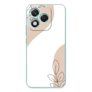 Силконовий чохол з принтом в квітах на Huawei Honor 400 Lite (Нюдова гілочка абстракція)