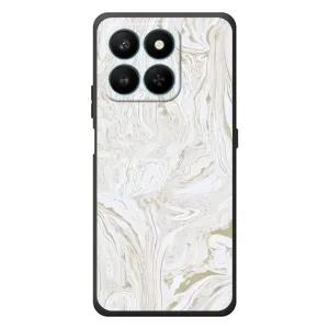 Мраморный чехол на Huawei Honor 400 Smart (VPrint) (Белый мрамор)