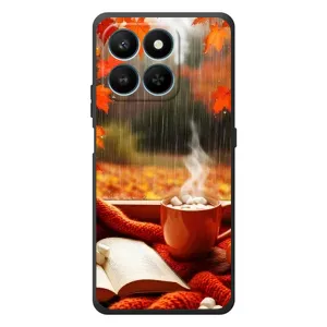 Чохол з унікальним дизайном 'Осінь з кавою' для Huawei Honor 400 Smart (Кава і дощ)