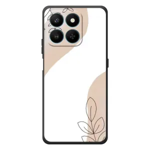 Силконовий чохол з принтом в квітах на Huawei Honor 400 Smart (Нюдова гілочка абстракція)
