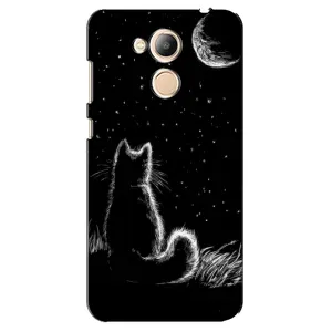 Чехол с принтом для Huawei Honor 6c Pro (AlphaPrint) Модные коты (Котик и луна)