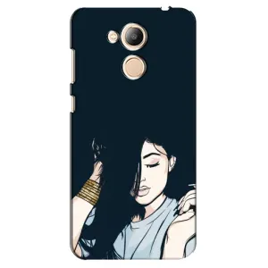 Чехол с печатью для Huawei Honor 6c Pro - (Мода) (AlphaPrint) (Красивая девочка)