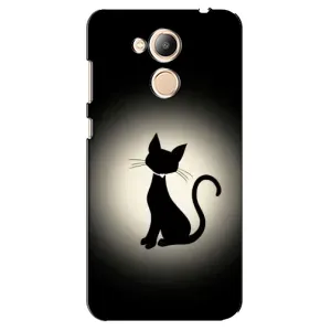 Чехол с принтом для Huawei Honor 6c Pro (AlphaPrint) Модные коты (Силуэт котика)