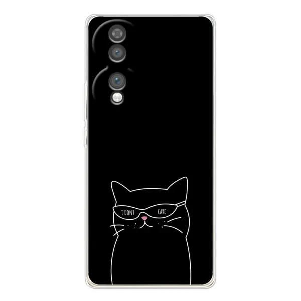 Чехол с принтом «Равнодушный кот» для Huawei Honor 70