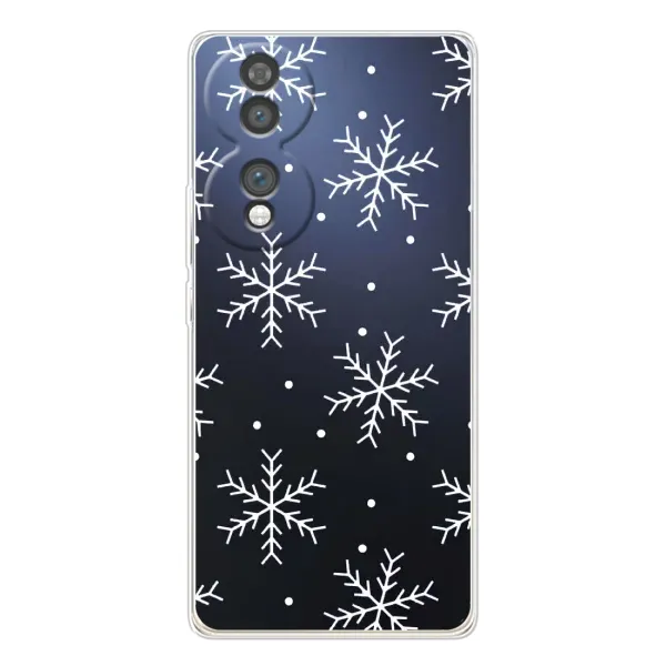 Чехол с принтом «Белые снежинки» для Huawei Honor 70