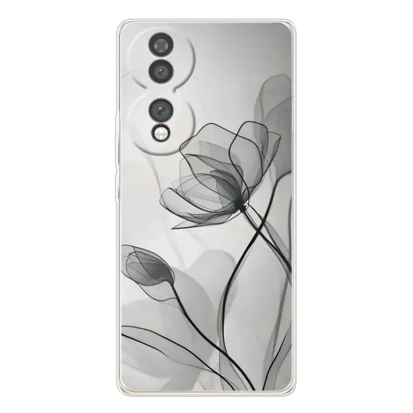 Чехол с принтом «Черные цветы» для Huawei Honor 70 Чехол с принтом «Черные цветы» для Huawei Honor 70