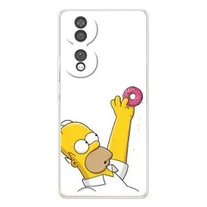 Чjхол з Сімпсонами для Huawei Honor 70 (VPrint) (Гомер з пончиком)