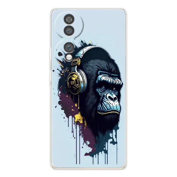 Чехол с принтом «Горилла в наушниках» для Huawei Honor 70