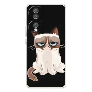 Чехол с принтом для Huawei Honor 70 (AlphaPrint) Модные коты (Грустный кот)