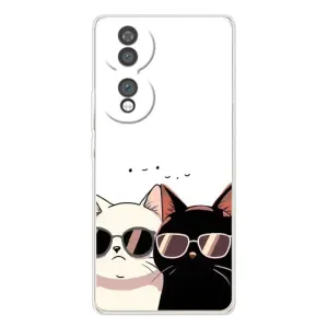 Чехол с рисунком кот на Huawei Honor 70 (Коты в очках)