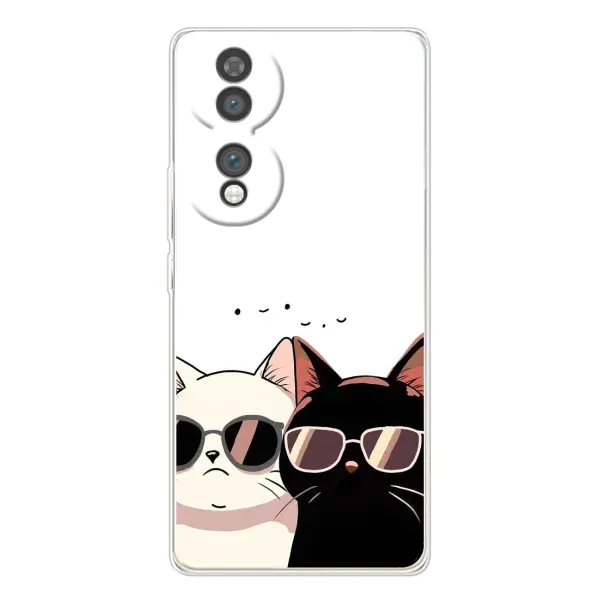 Чехол с принтом «Коты в очках» для Huawei Honor 70