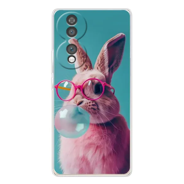 Чехол с принтом «Кролик в очках» для Huawei Honor 70