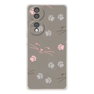 Чехол с рисунком кот на Huawei Honor 70 (Лапы и усы)