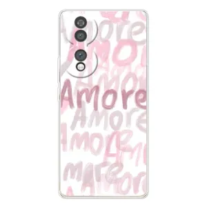 Чехол с розовым рисунком для Huawei Honor 70 (Аморе любовь)