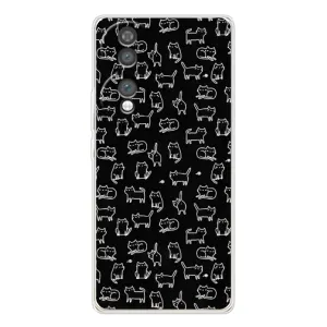 Чехол с принтом для Huawei Honor 70 (AlphaPrint) Модные коты (Меленькие котики)