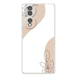 Силиконовый чехол с принтом в цветах на Huawei Honor 70 (Нюдовая веточка абстракция)