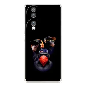 Чехол с Обезьянами Huawei Honor 70 - (AlphaPrint) (Три обезьяны)