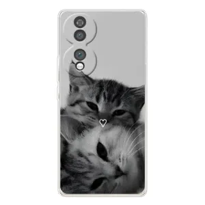 Чехол с рисунком кот на Huawei Honor 70 (Пара котов)