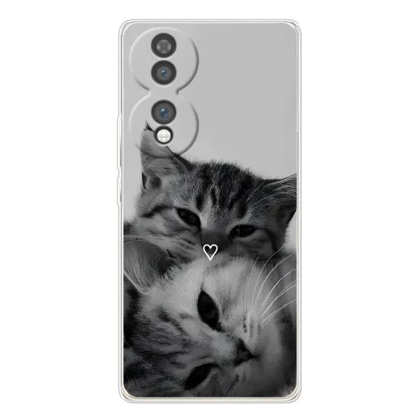 Чехол с принтом «Пара котов» для Huawei Honor 70
