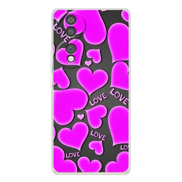 Чехол с принтом «Pink hearts» для Huawei Honor 70