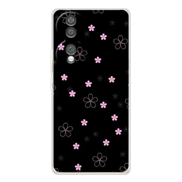 Чехол с принтом «Розовые цветы на черном» для Huawei Honor 70
