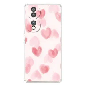 Чехол с розовым рисунком для Huawei Honor 70 (Розовые сердечки)