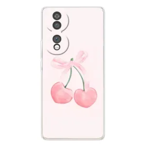 Чехол с розовым рисунком для Huawei Honor 70 (Розовые вишни)