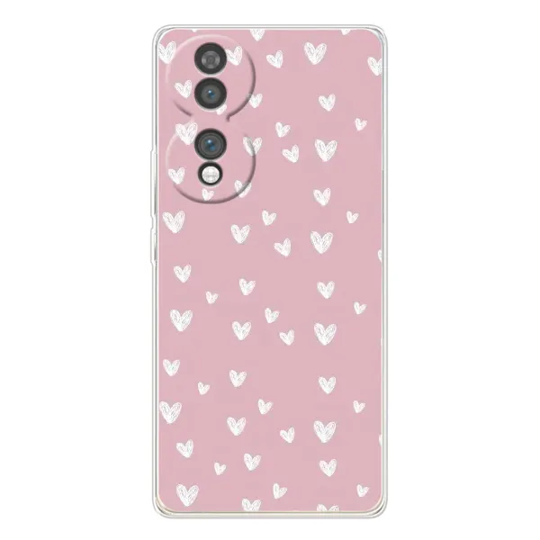 Чехол с принтом «Сердечки на розовом» для Huawei Honor 70