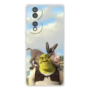Чехол с мультфильмом Шрек на Huawei Honor 70 (Шрек и Осел)