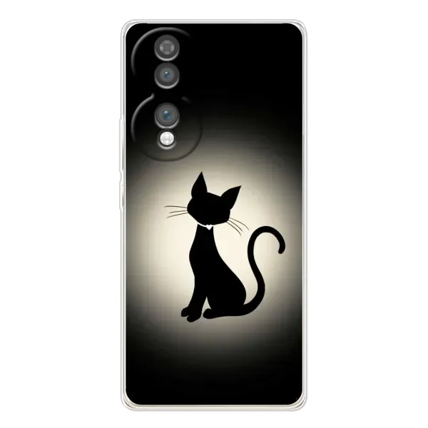 Чехол с принтом «Силуэт котика» для Huawei Honor 70