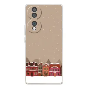 Новогодние, Праздничные Чехлы для Huawei Honor 70 - 2024 год (Зимний город)