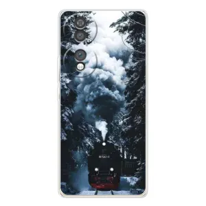 Новогодние, Праздничные Чехлы для Huawei Honor 70 - 2024 год (Зимний поезд)