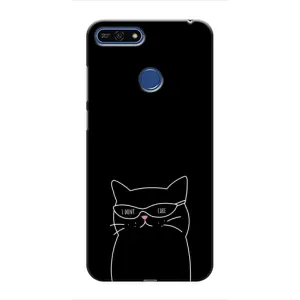 Чехол с рисунком кот на Huawei Honor 7A Pro (Равнодушный кот)