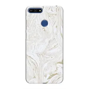 Мраморный чехол на Huawei Honor 7A Pro (VPrint) (Белый мрамор)