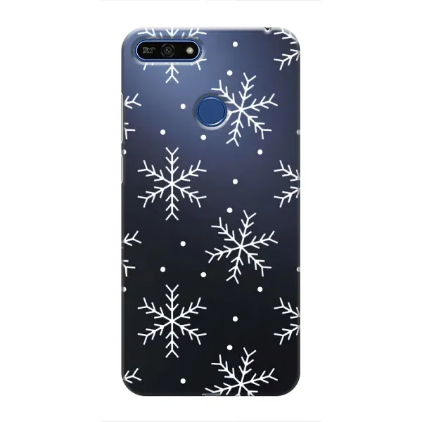Чехол с принтом «Белые снежинки» для Huawei Honor 7A Pro